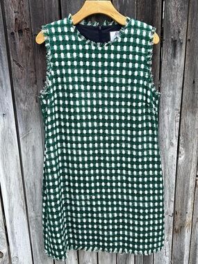 LK Bennett Linton Tammy Green Tweed Dress 12